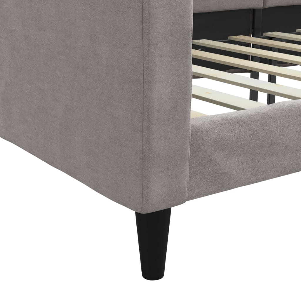 vidaXL Pat de zi, gri taupe, 90x200 cm, material textil