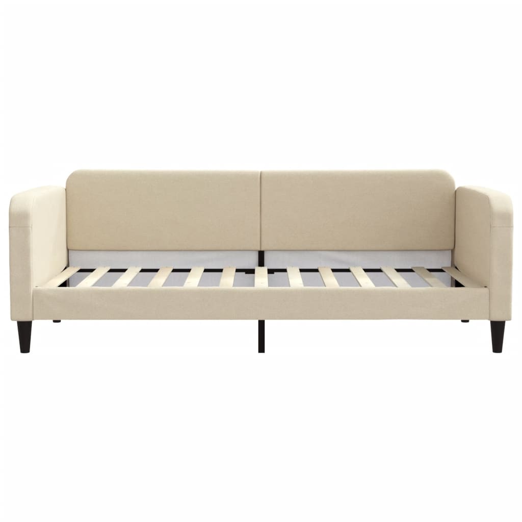 vidaXL Pat de zi, crem, 90x200 cm, material textil vidaXL Pat de zi, crem, 90x200 cm, material textil