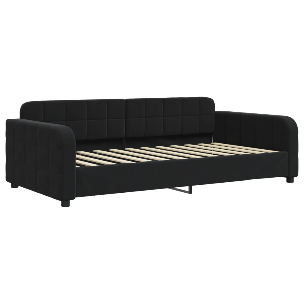 vidaXL Pat de zi, negru, 90x200 cm, catifea vidaXL Pat de zi, negru, 90x200 cm, catifea