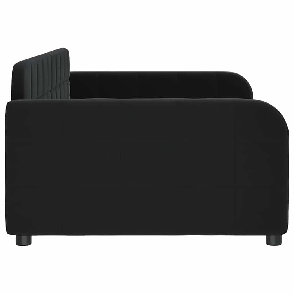 vidaXL Pat de zi, negru, 90x200 cm, catifea vidaXL Pat de zi, negru, 90x200 cm, catifea