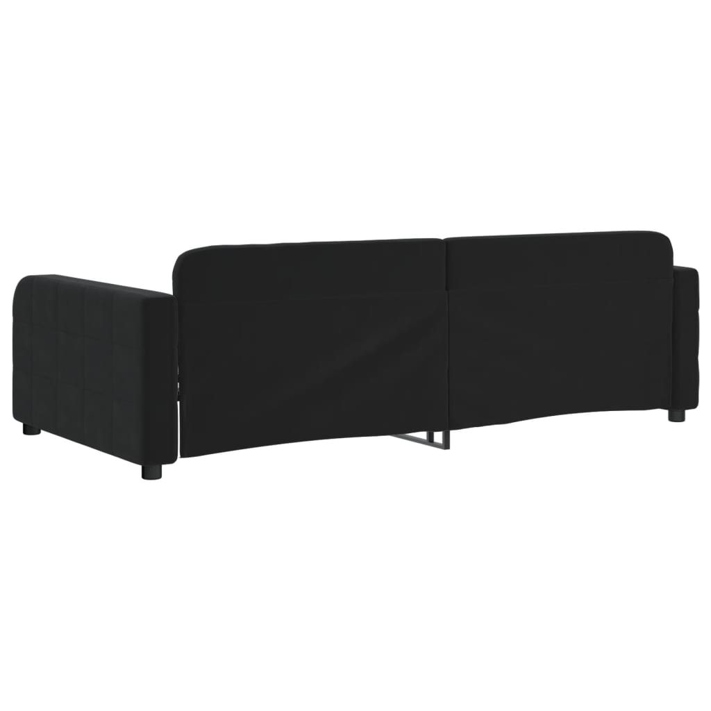vidaXL Pat de zi, negru, 90x190 cm, catifea