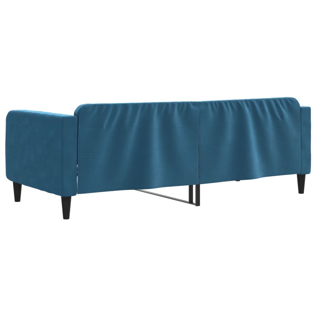 vidaXL Pat de zi, albastru, 90x200 cm, catifea vidaXL Pat de zi, albastru, 90x200 cm, catifea