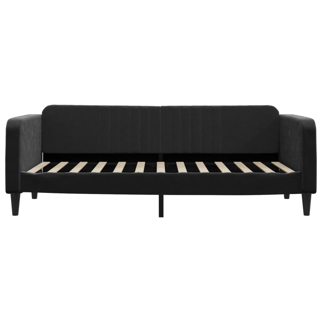 vidaXL Pat de zi, negru, 90x200 cm, catifea vidaXL Pat de zi, negru, 90x200 cm, catifea
