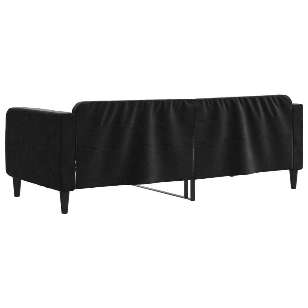 vidaXL Pat de zi, negru, 90x200 cm, catifea vidaXL Pat de zi, negru, 90x200 cm, catifea