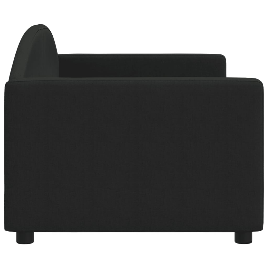 vidaXL Pat de zi, negru, 80x200 cm, material textil