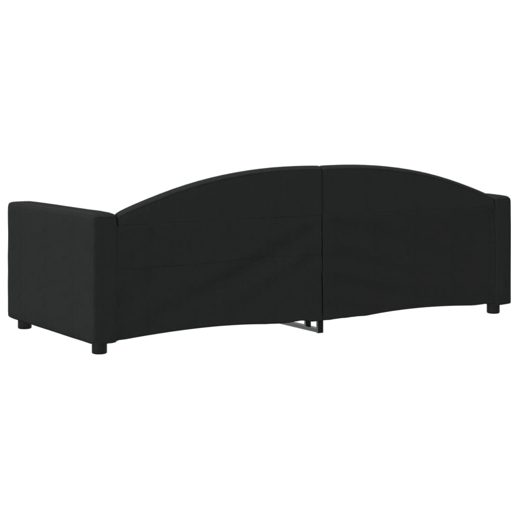 vidaXL Pat de zi, negru, 80x200 cm, material textil