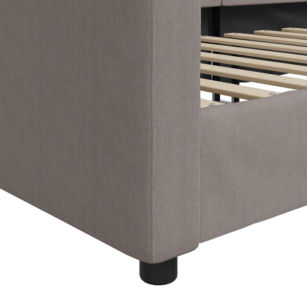 vidaXL Pat de zi, gri taupe, 80x200 cm, material textil