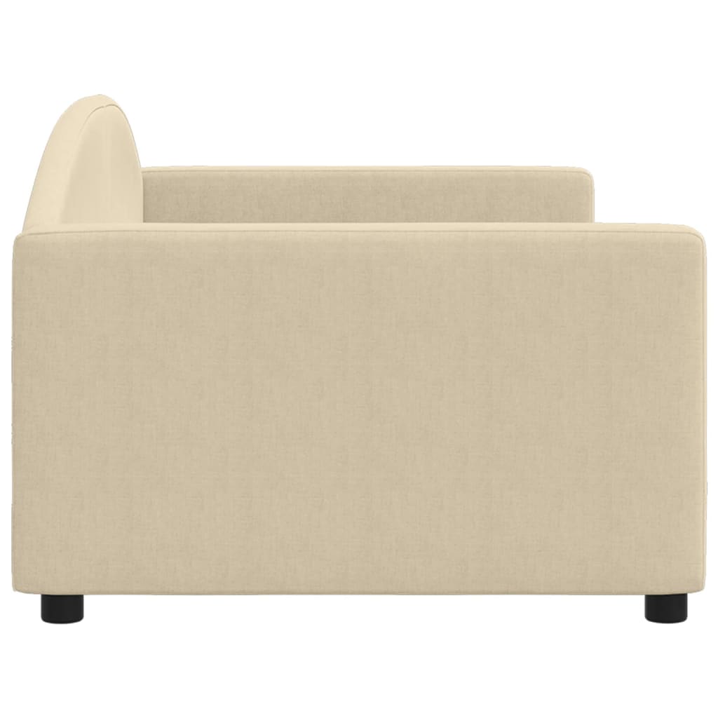 vidaXL Pat de zi, crem, 90x200 cm, material textil