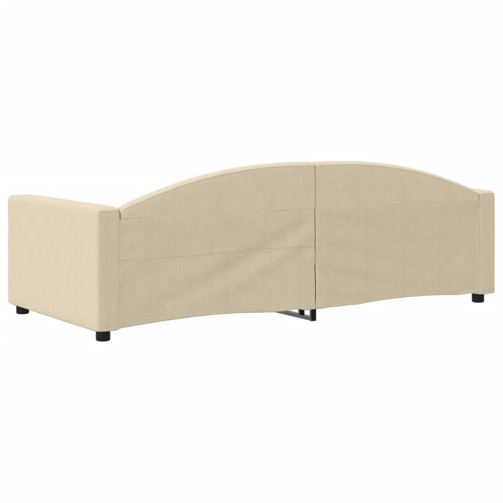 vidaXL Pat de zi, crem, 90x200 cm, material textil