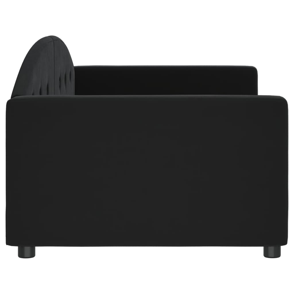 vidaXL Pat de zi, negru, 90x200 cm, catifea vidaXL Pat de zi, negru, 90x200 cm, catifea