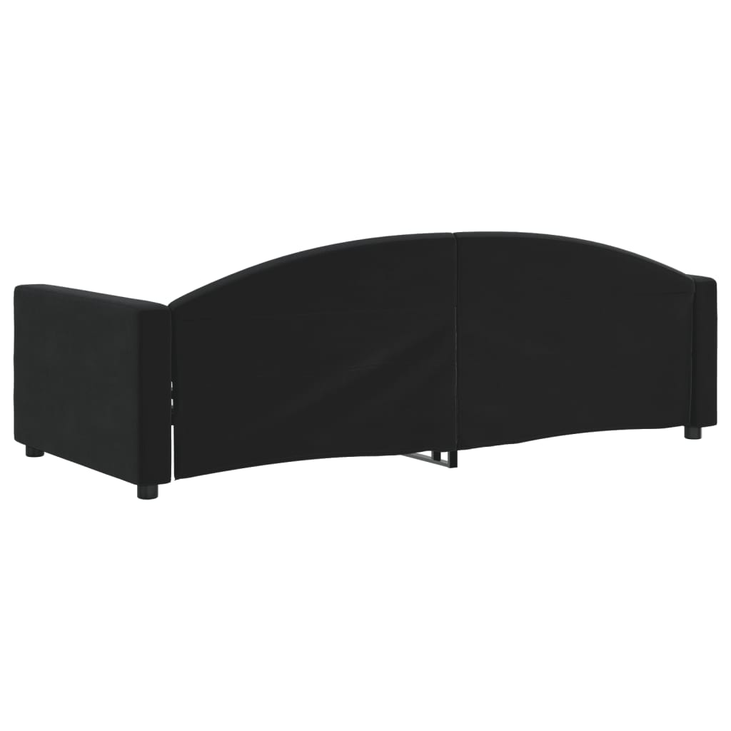vidaXL Pat de zi, negru, 90x200 cm, catifea vidaXL Pat de zi, negru, 90x200 cm, catifea