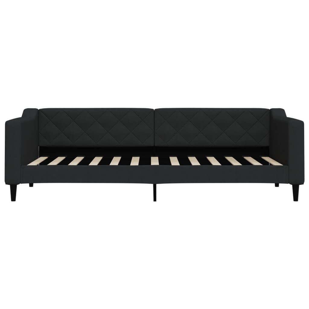 vidaXL Pat de zi, negru, 80x200 cm, material textil