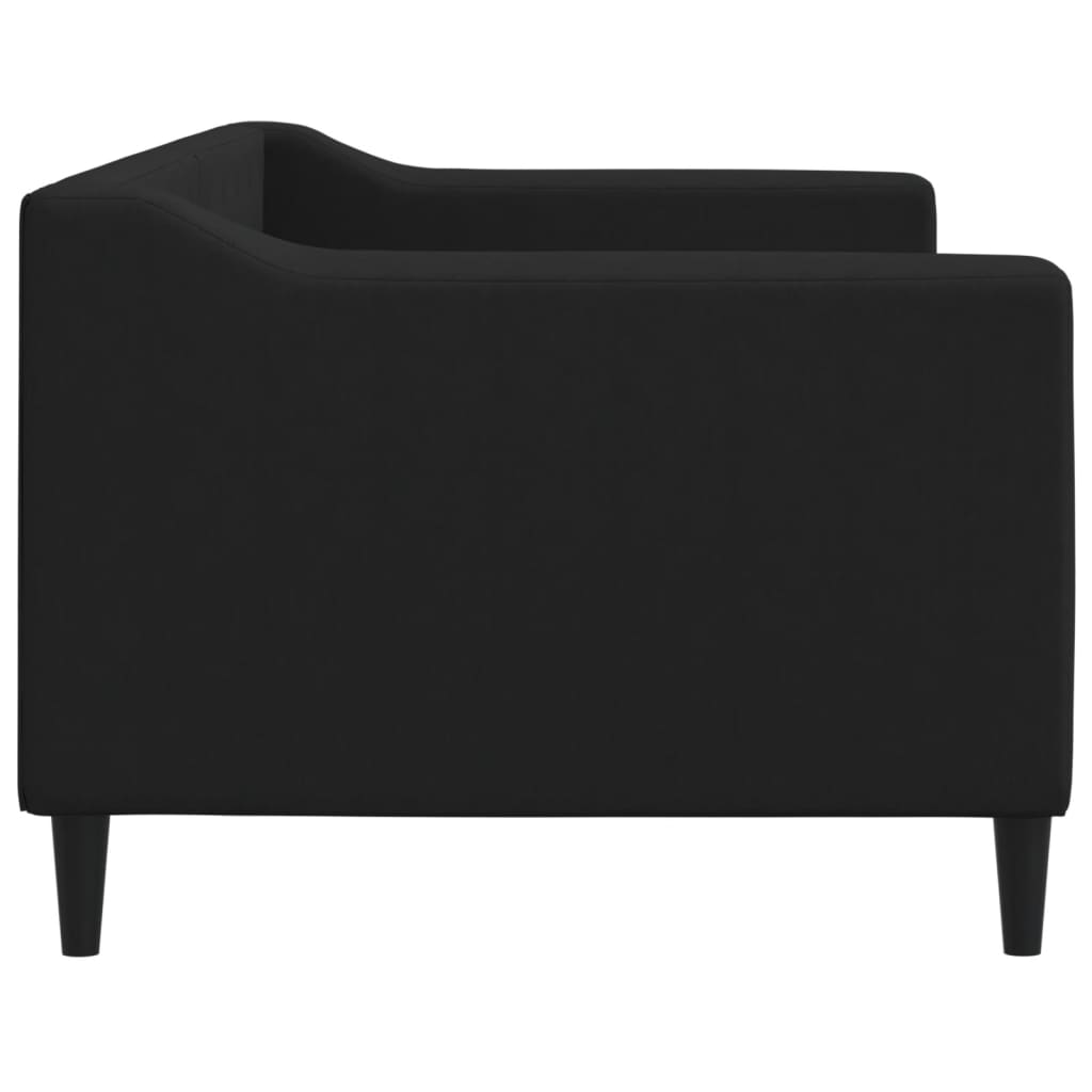 vidaXL Pat de zi, negru, 80x200 cm, material textil