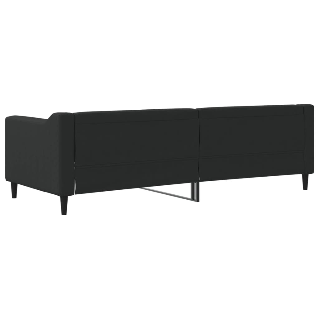 vidaXL Pat de zi, negru, 80x200 cm, material textil