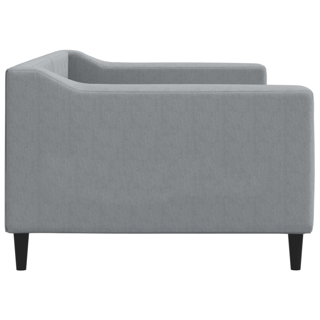 vidaXL Pat de zi, gri deschis, 90x200 cm, material textil