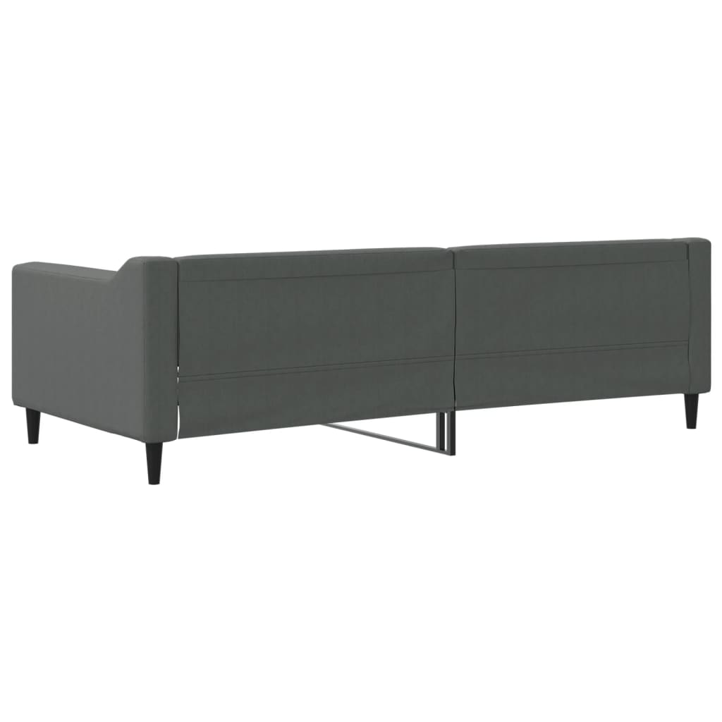 vidaXL Pat de zi, gri închis, 90x200 cm, material textil