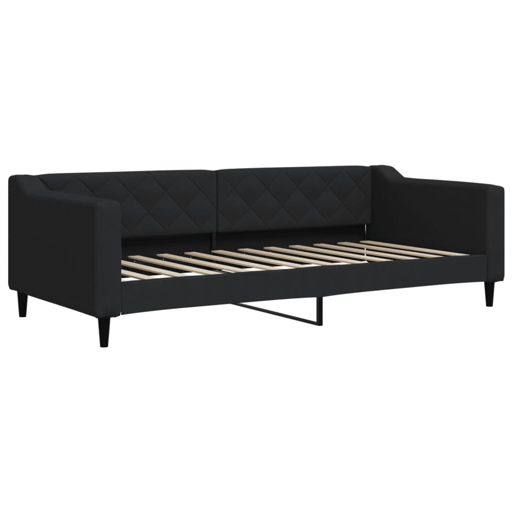 vidaXL Pat de zi, negru, 90x200 cm, material textil vidaXL Pat de zi, negru, 90x200 cm, material textil