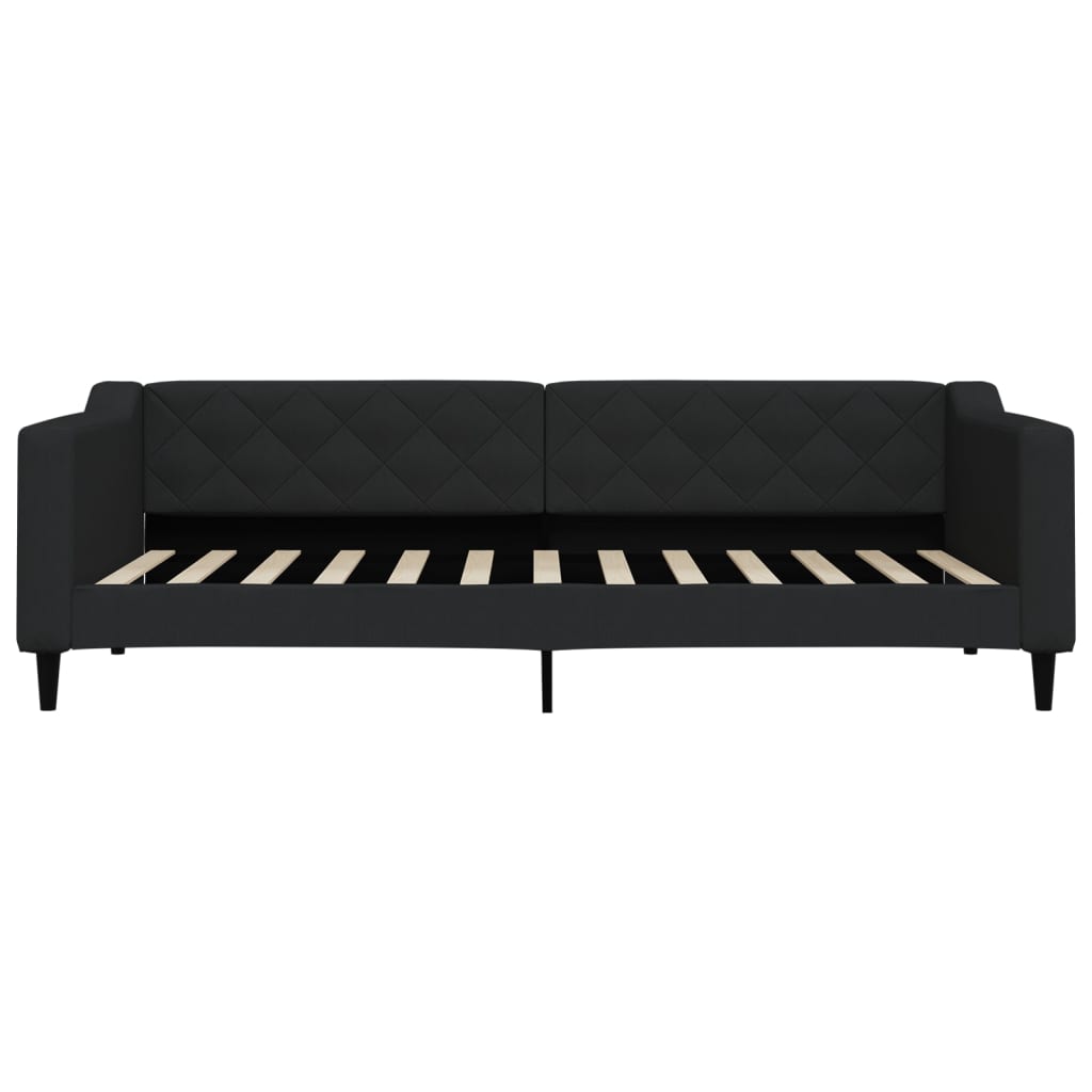 vidaXL Pat de zi, negru, 90x200 cm, material textil vidaXL Pat de zi, negru, 90x200 cm, material textil