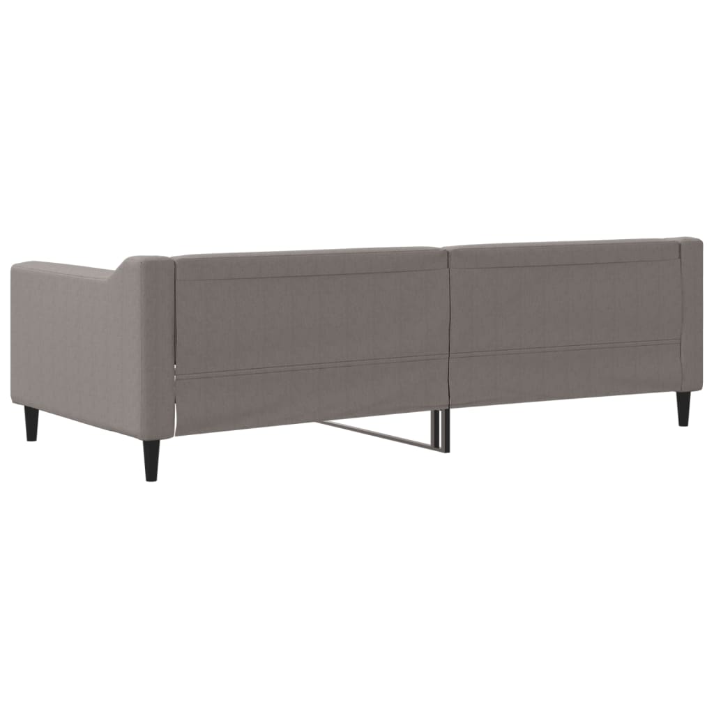 vidaXL Pat de zi, gri taupe, 90x200 cm, material textil