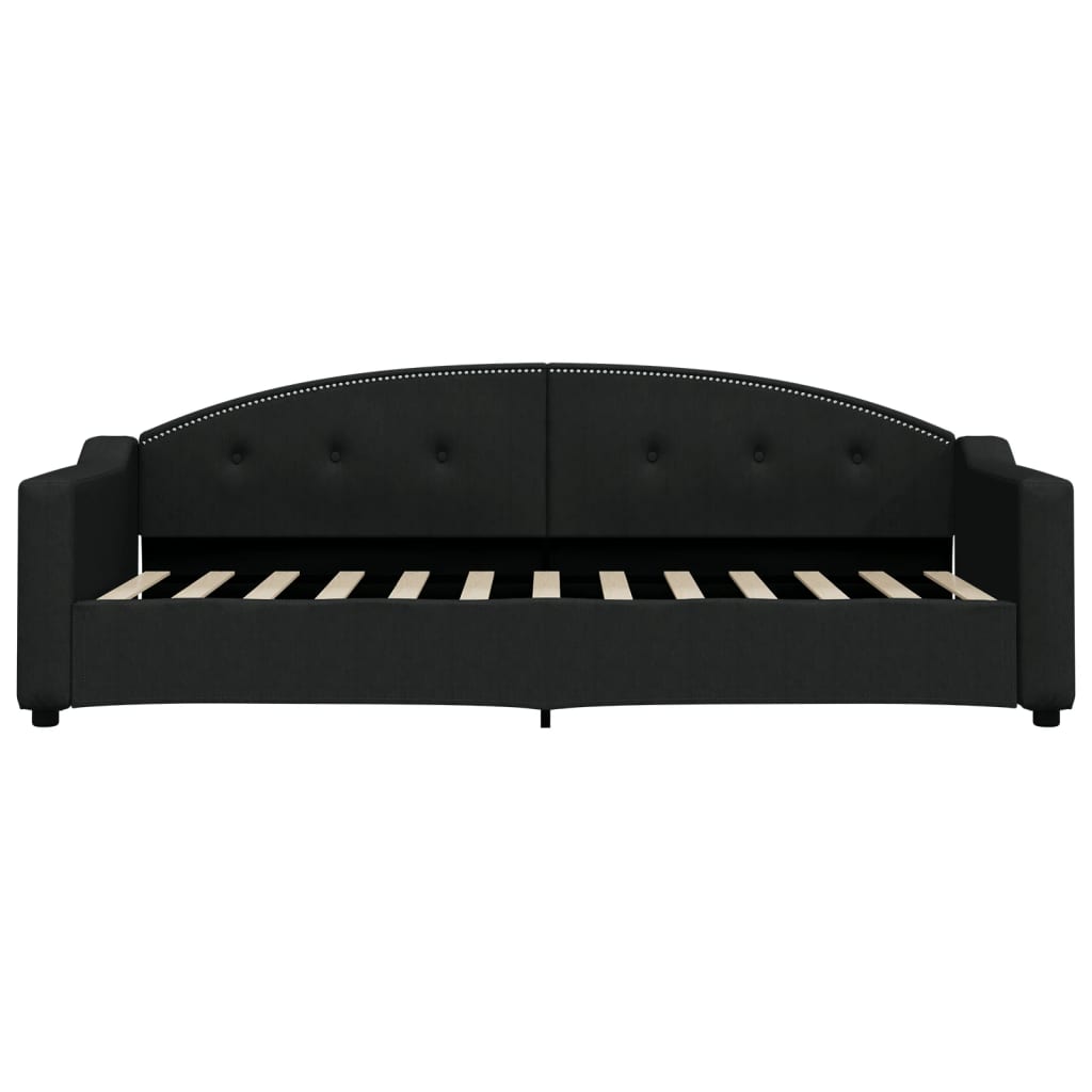 vidaXL Pat de zi, negru, 80x200 cm, material textil