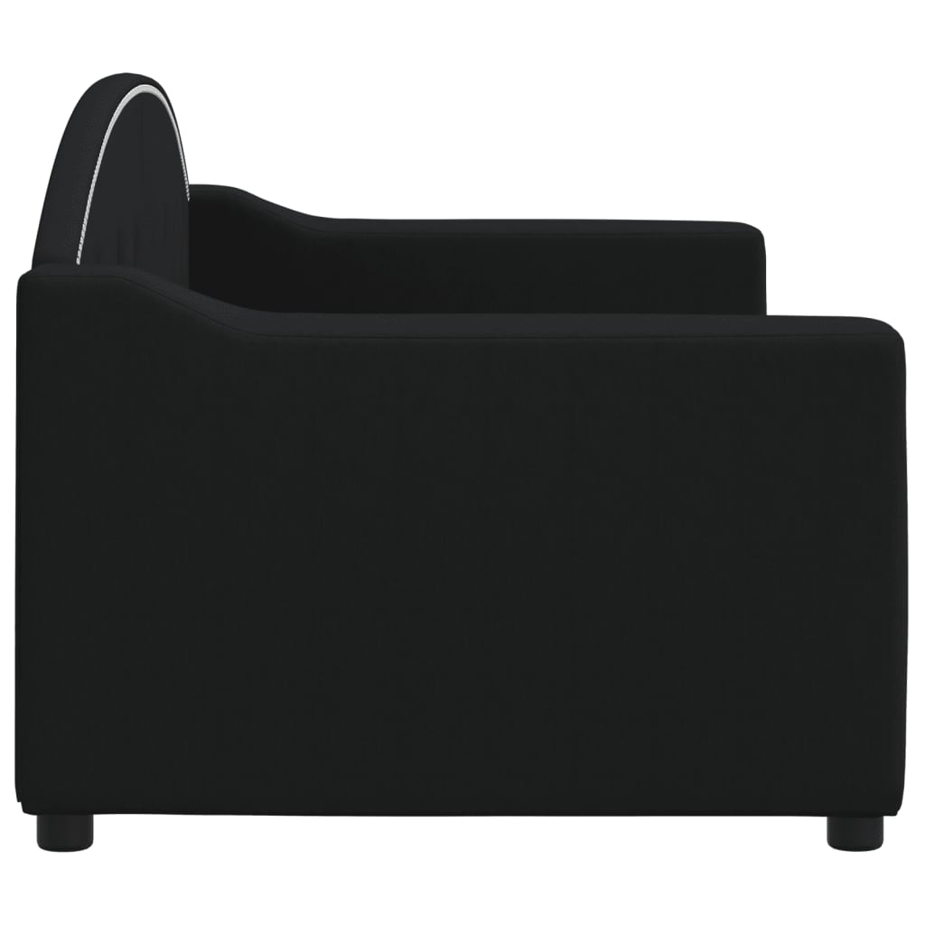 vidaXL Pat de zi, negru, 80x200 cm, material textil