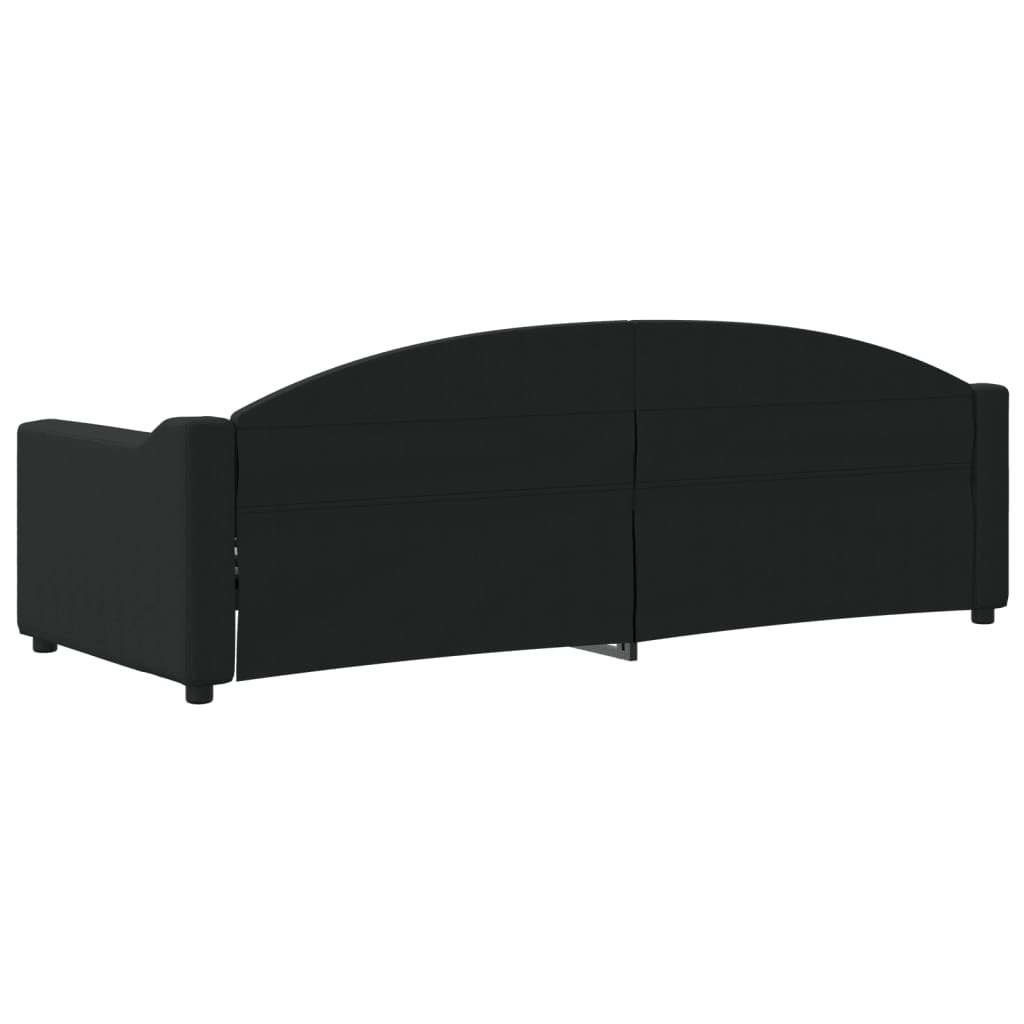 vidaXL Pat de zi, negru, 80x200 cm, material textil