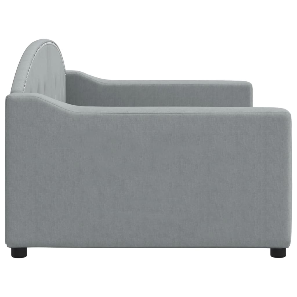 vidaXL Pat de zi, gri deschis, 90x200 cm, material textil