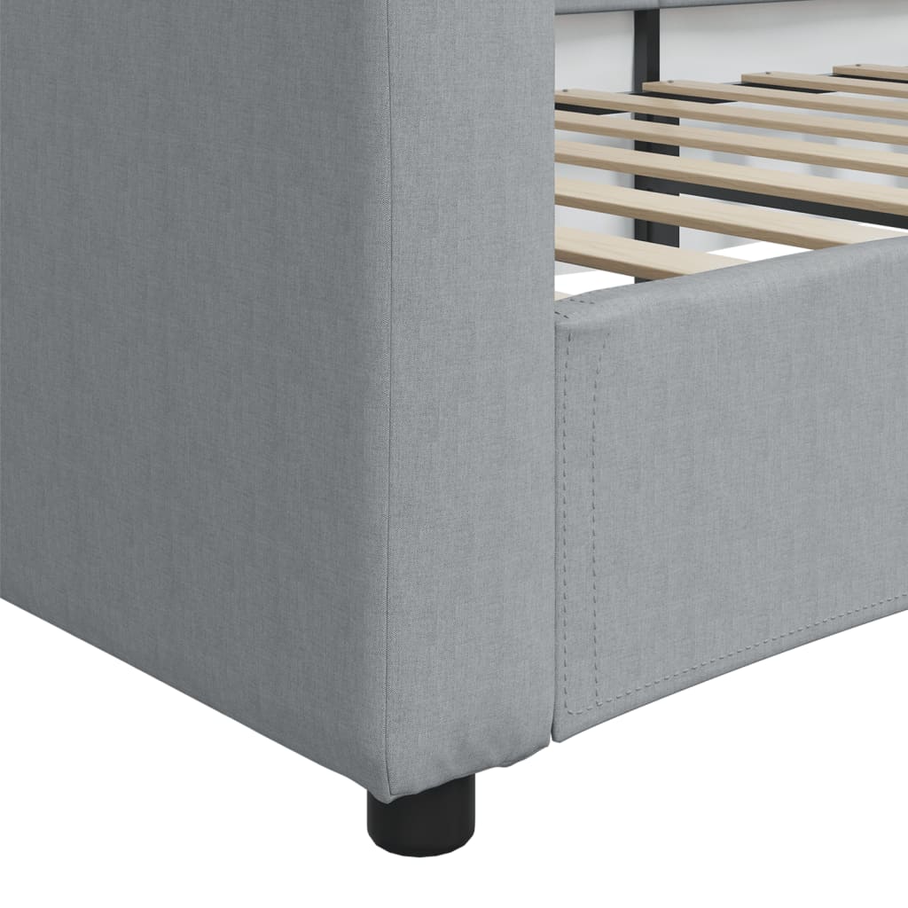 vidaXL Pat de zi, gri deschis, 90x200 cm, material textil