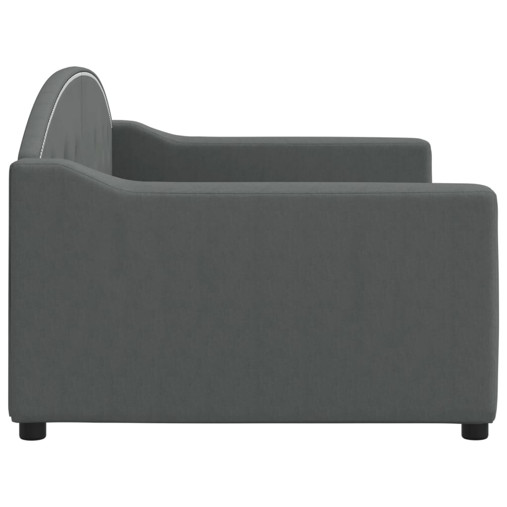 vidaXL Pat de zi, gri închis, 90x200 cm, material textil