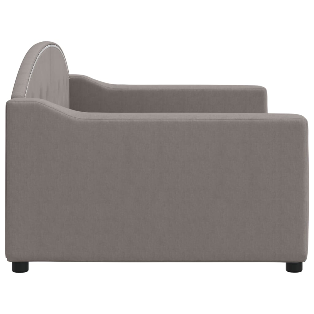 vidaXL Pat de zi, gri taupe, 90x200 cm, material textil