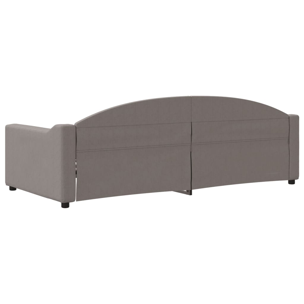 vidaXL Pat de zi, gri taupe, 90x200 cm, material textil