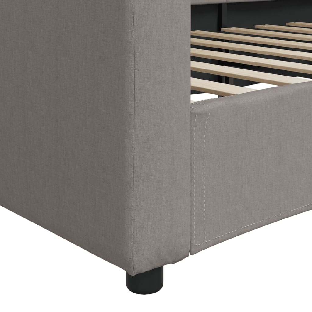 vidaXL Pat de zi, gri taupe, 90x200 cm, material textil