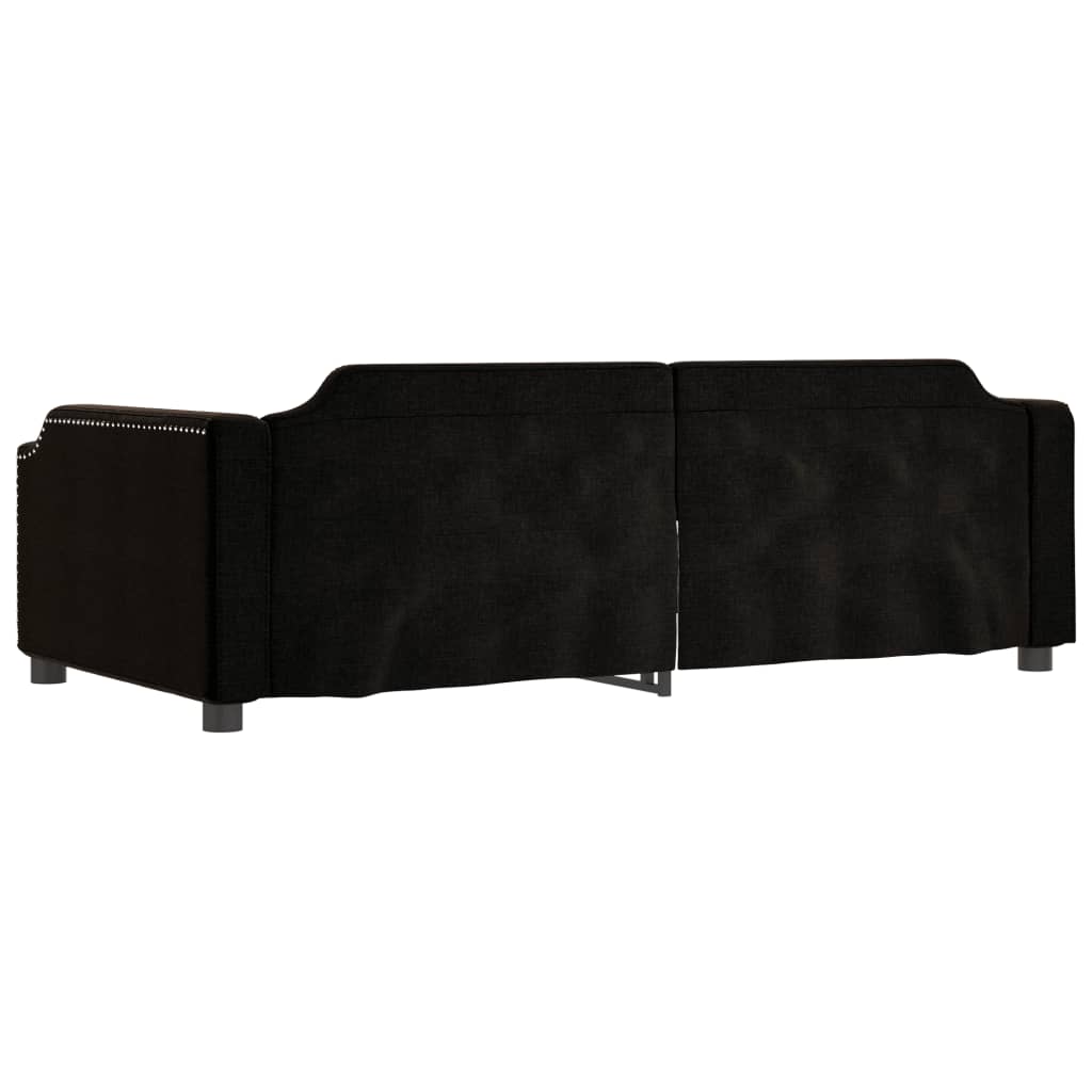 vidaXL Pat de zi, negru, 80x200 cm, material textil