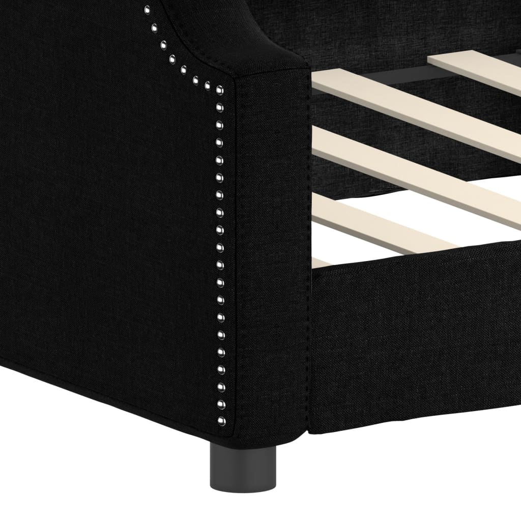 vidaXL Pat de zi, negru, 80x200 cm, material textil