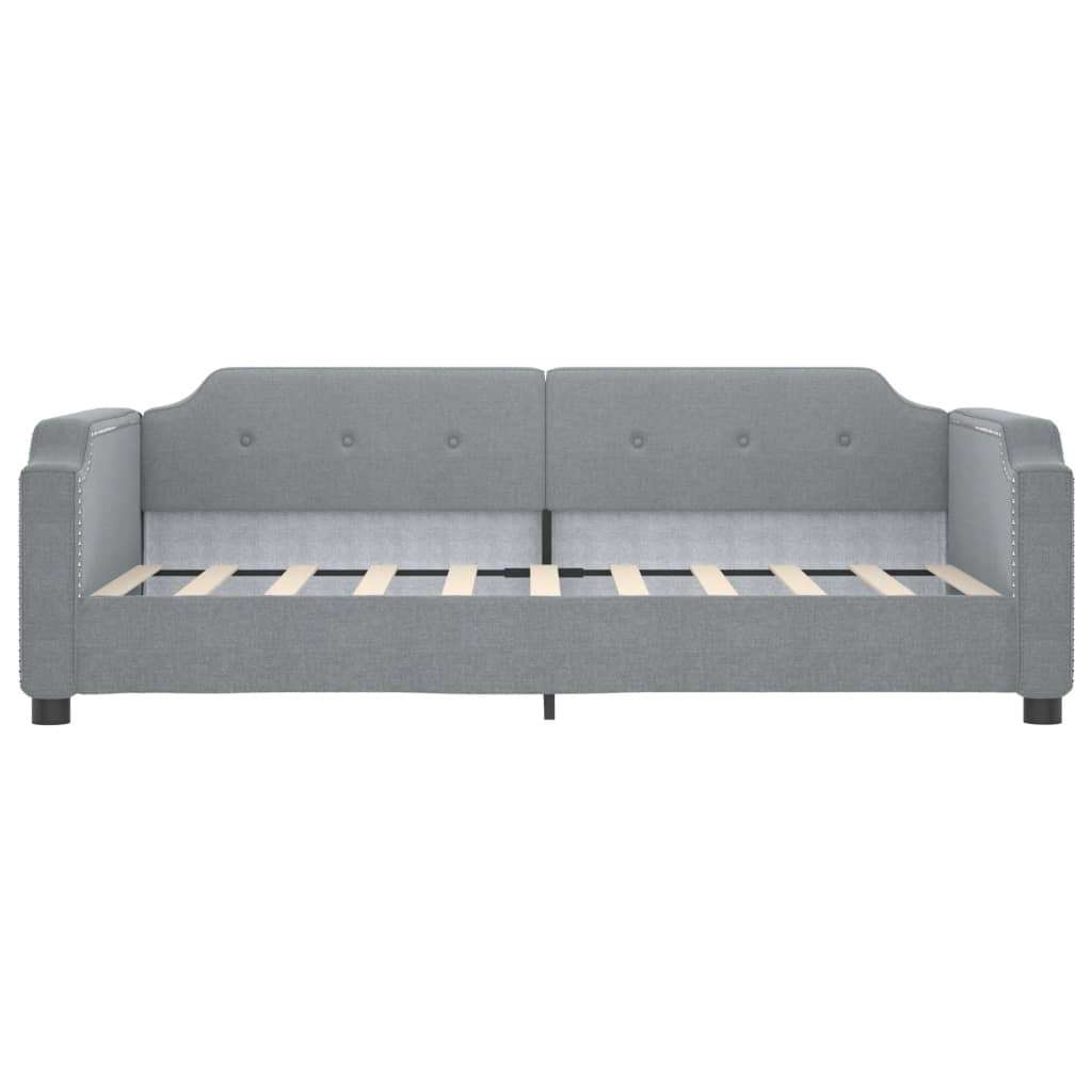 vidaXL Pat de zi, gri deschis, 90x200 cm, material textil