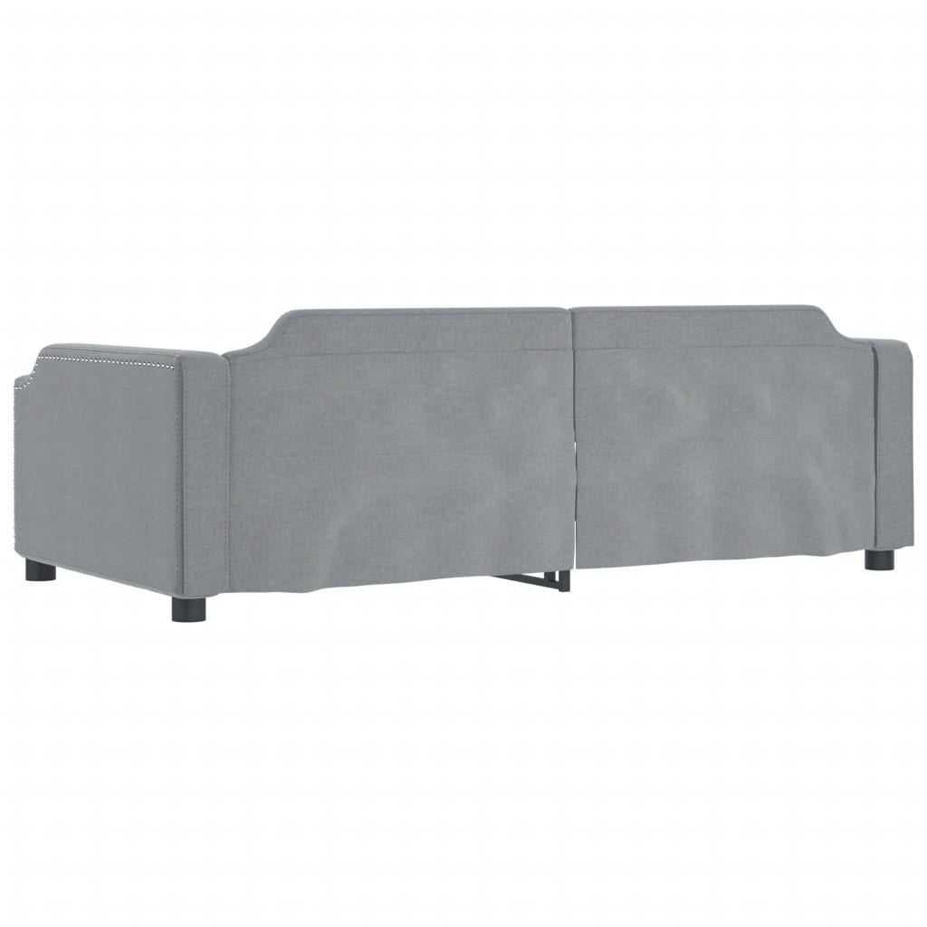 vidaXL Pat de zi, gri deschis, 90x200 cm, material textil