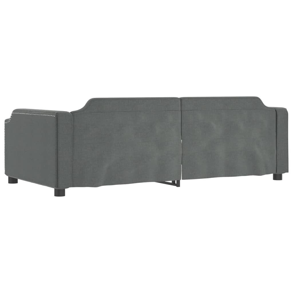 vidaXL Pat de zi, gri închis, 90x200 cm, material textil