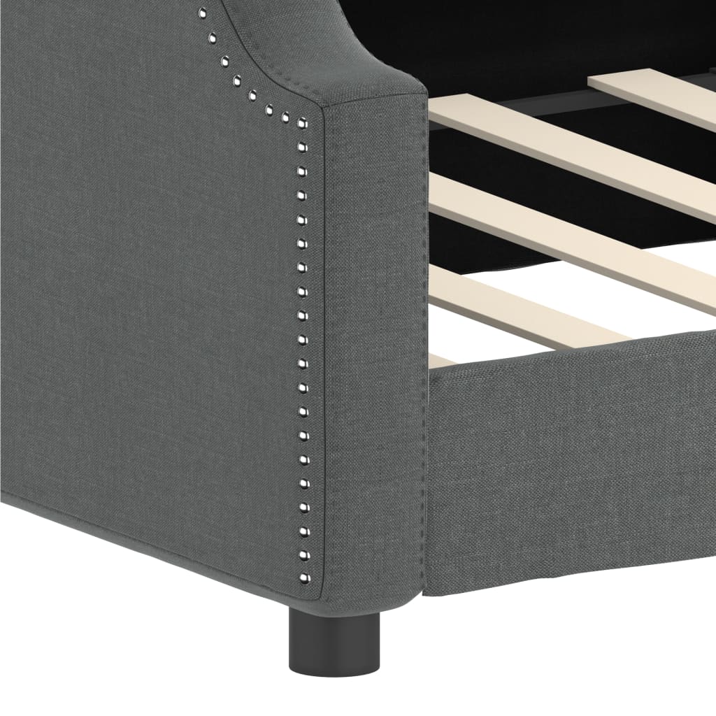 vidaXL Pat de zi, gri închis, 90x200 cm, material textil