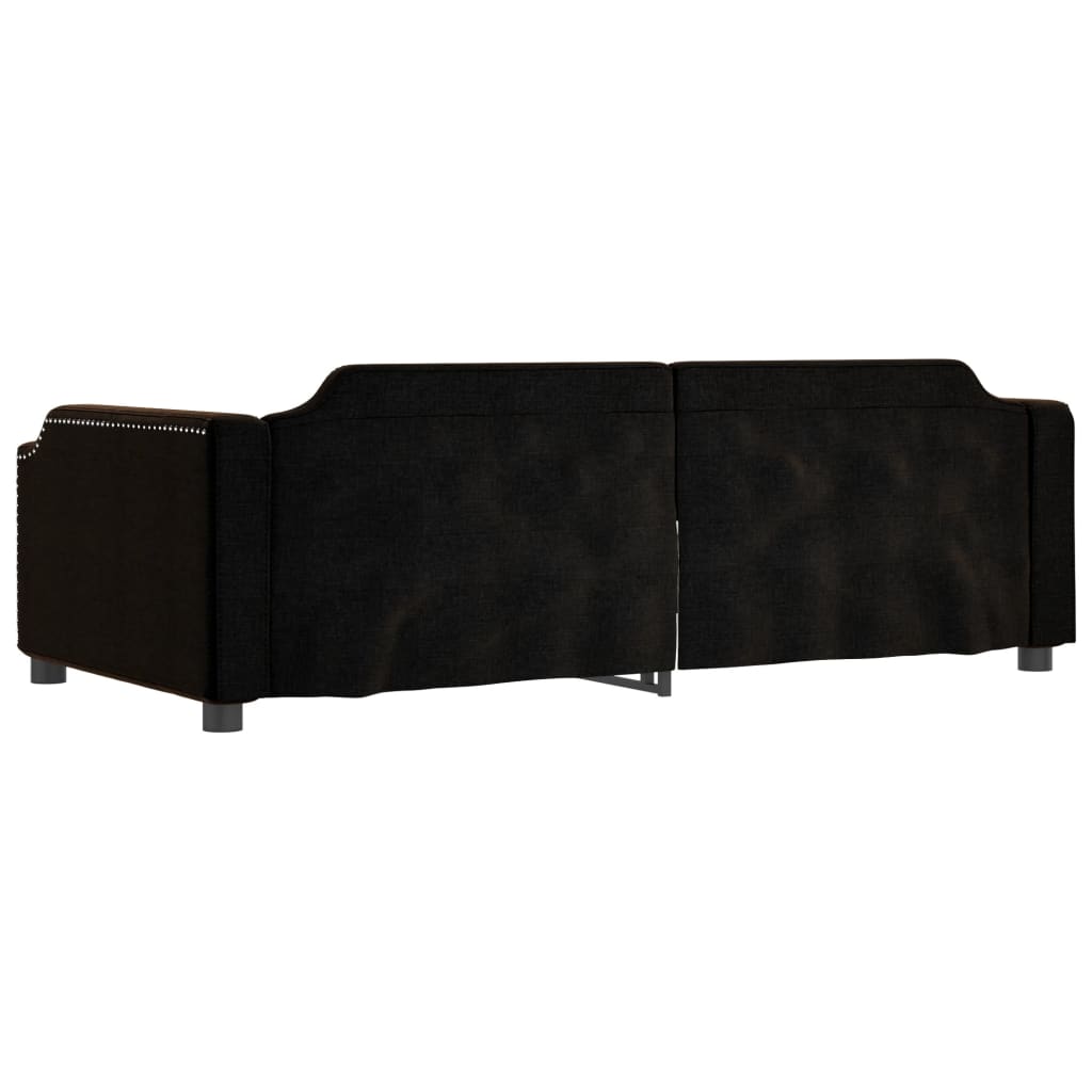 vidaXL Pat de zi, negru, 90x200 cm, material textil vidaXL Pat de zi, negru, 90x200 cm, material textil