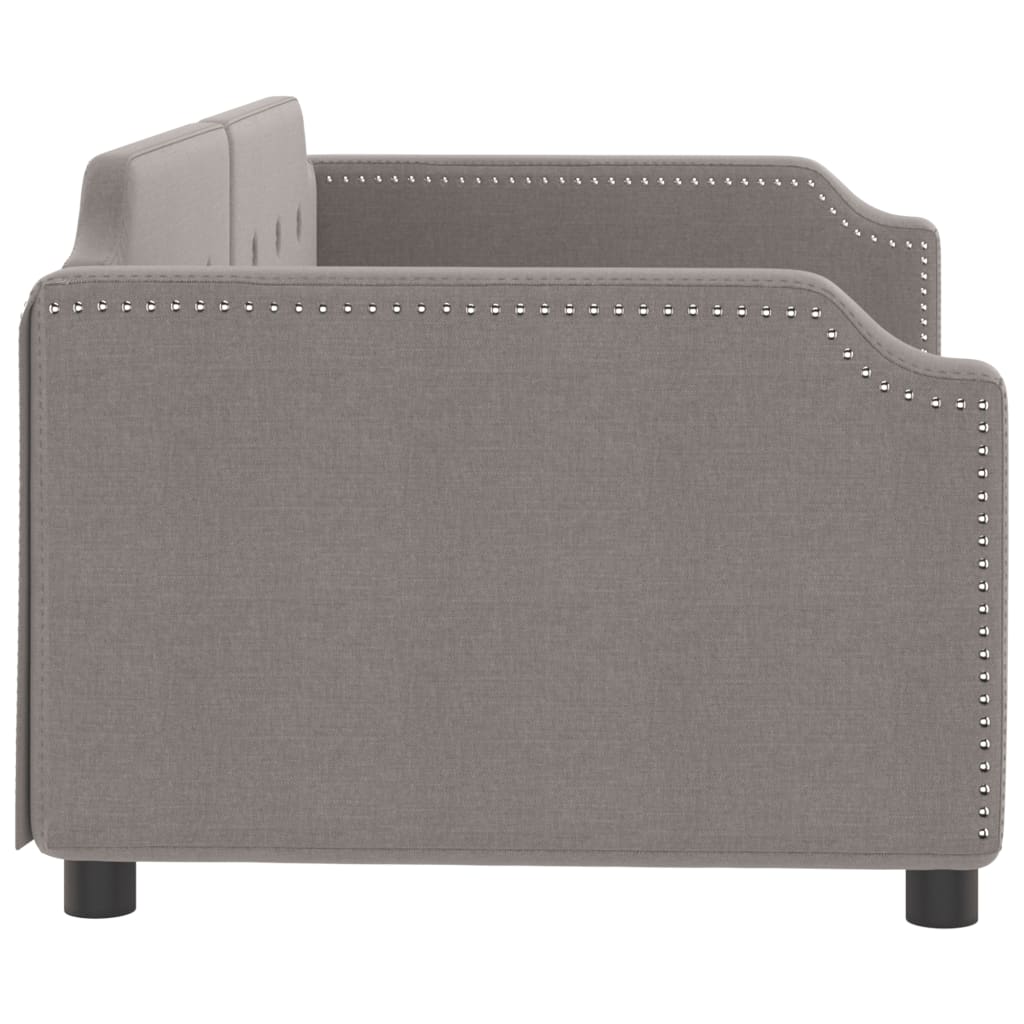 vidaXL Pat de zi, gri taupe, 90x200 cm, material textil