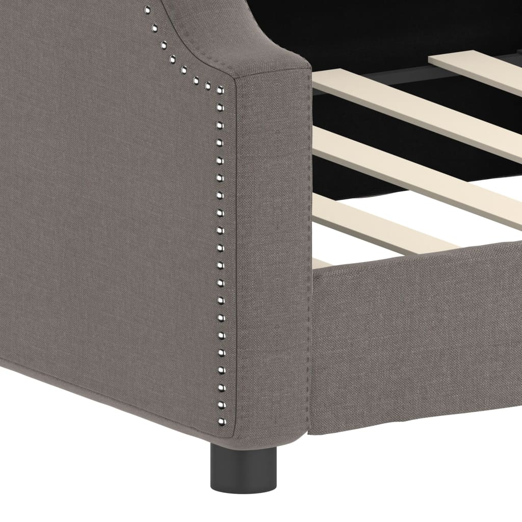 vidaXL Pat de zi, gri taupe, 90x200 cm, material textil