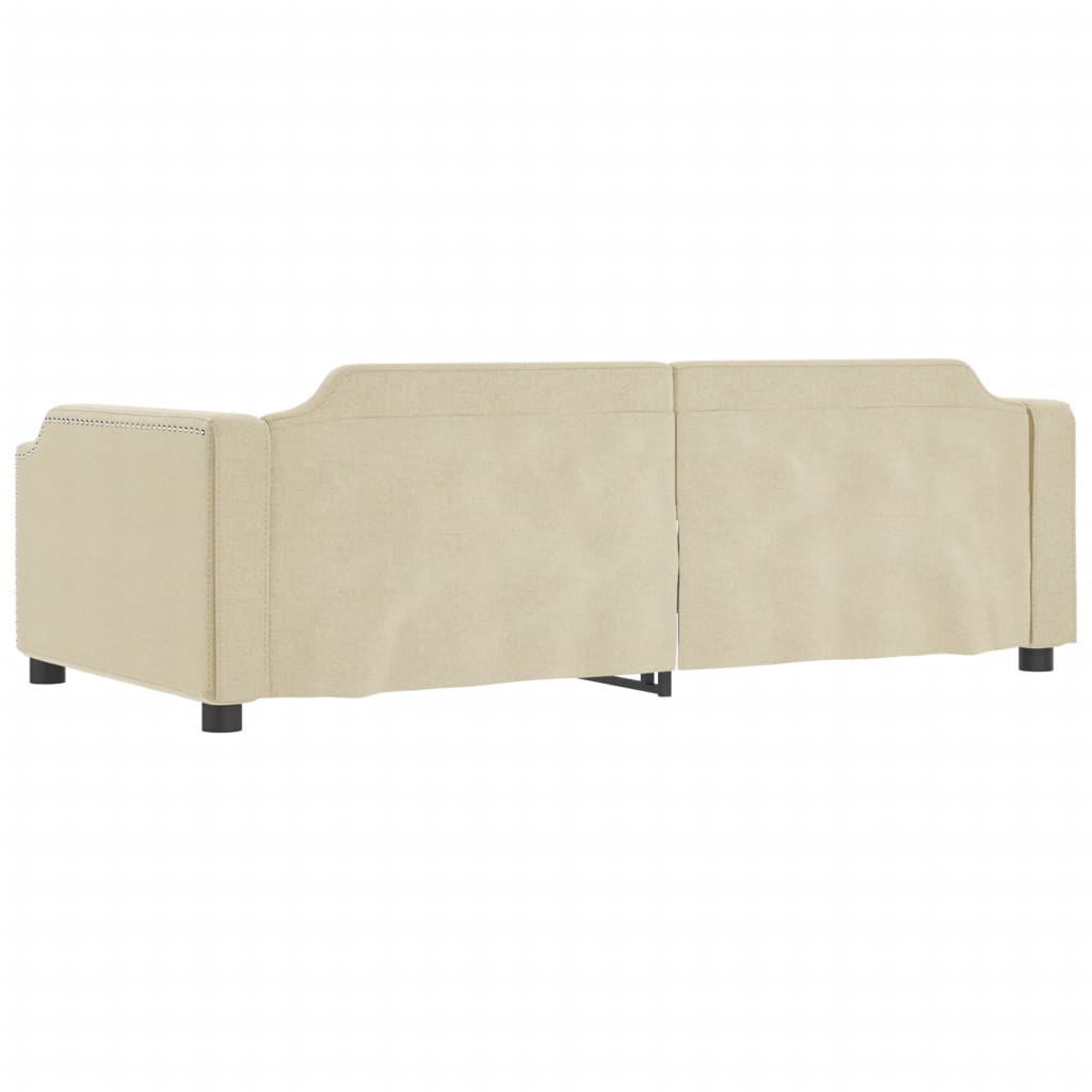 vidaXL Pat de zi, crem, 90x200 cm, material textil