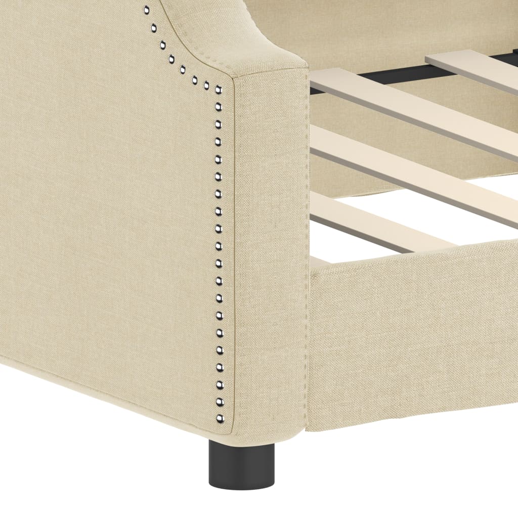 vidaXL Pat de zi, crem, 90x200 cm, material textil
