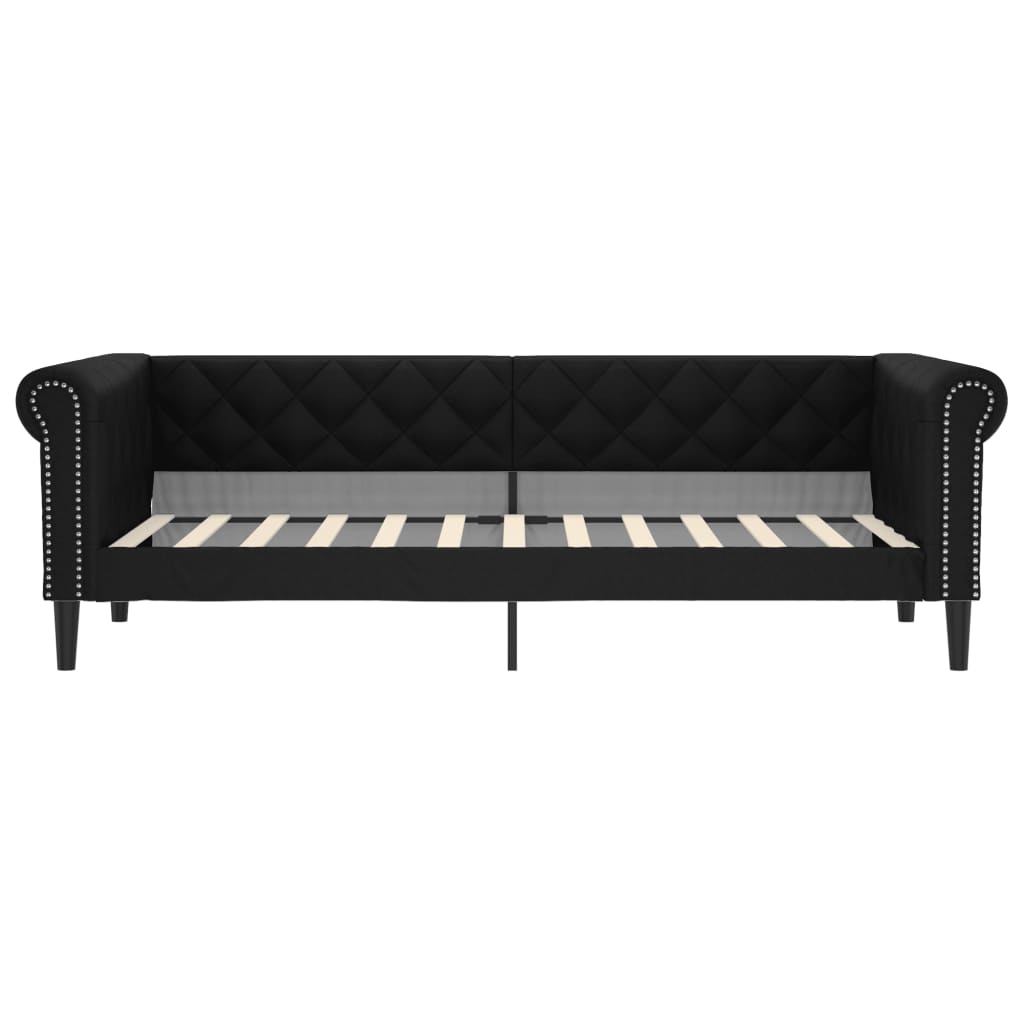 vidaXL Pat de zi, negru, 80x200 cm, piele ecologică