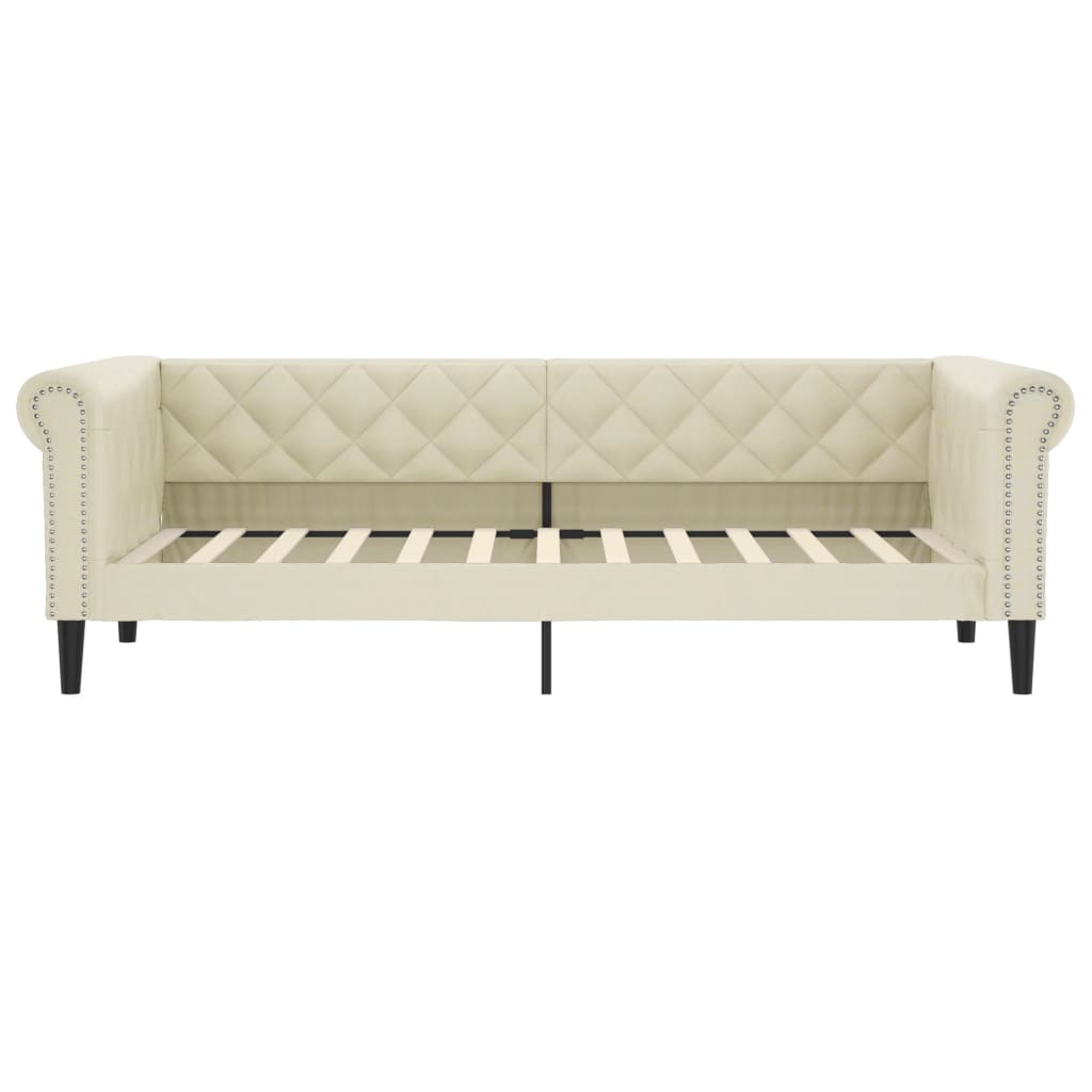 vidaXL Pat de zi, crem, 80x200 cm, piele ecologică vidaXL Pat de zi, crem, 80x200 cm, piele ecologică