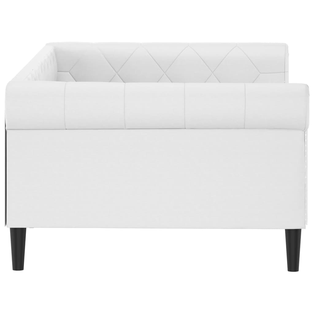 vidaXL Pat de zi, alb, 100x200 cm, piele ecologică vidaXL Pat de zi, alb, 100x200 cm, piele ecologică