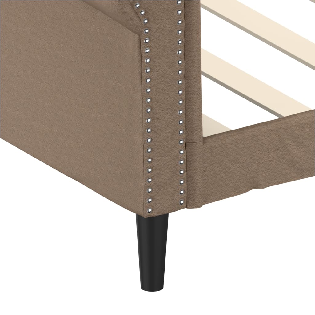 vidaXL Pat de zi, cappuccino, 100x200 cm, piele ecologică vidaXL Pat de zi, cappuccino, 100x200 cm, piele ecologică