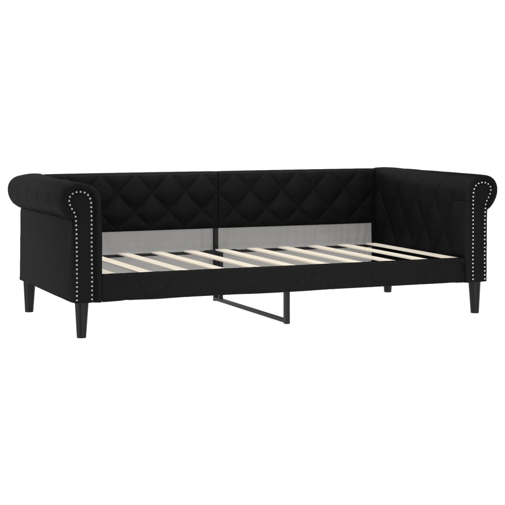 vidaXL Pat de zi, negru, 90x190 cm, piele ecologică vidaXL Pat de zi, negru, 90x190 cm, piele ecologică