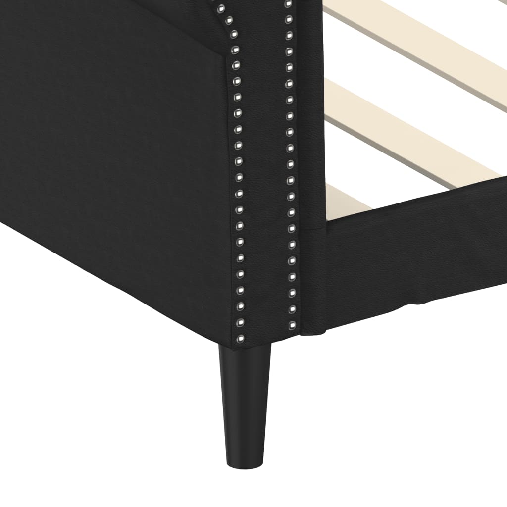 vidaXL Pat de zi, negru, 90x190 cm, piele ecologică vidaXL Pat de zi, negru, 90x190 cm, piele ecologică