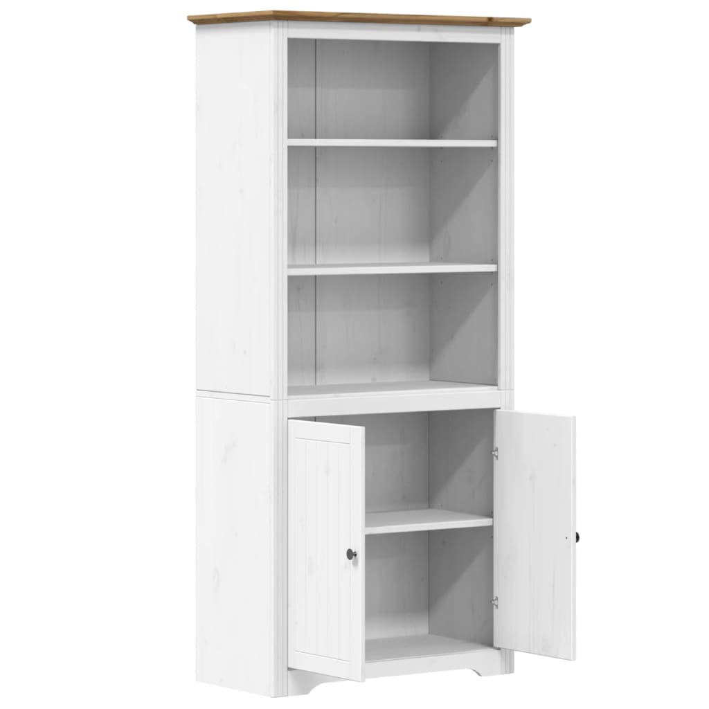 vidaXL Bibliotecă "BODO", alb și maro, 82x40x173 cm, lemn masiv de pin